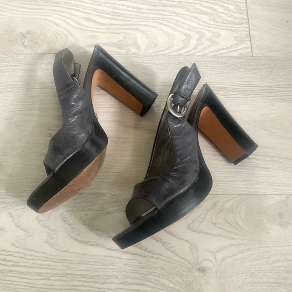 Kenneth Cole Reaction Leather Slingback Peep Heels - Picture 11 of 16